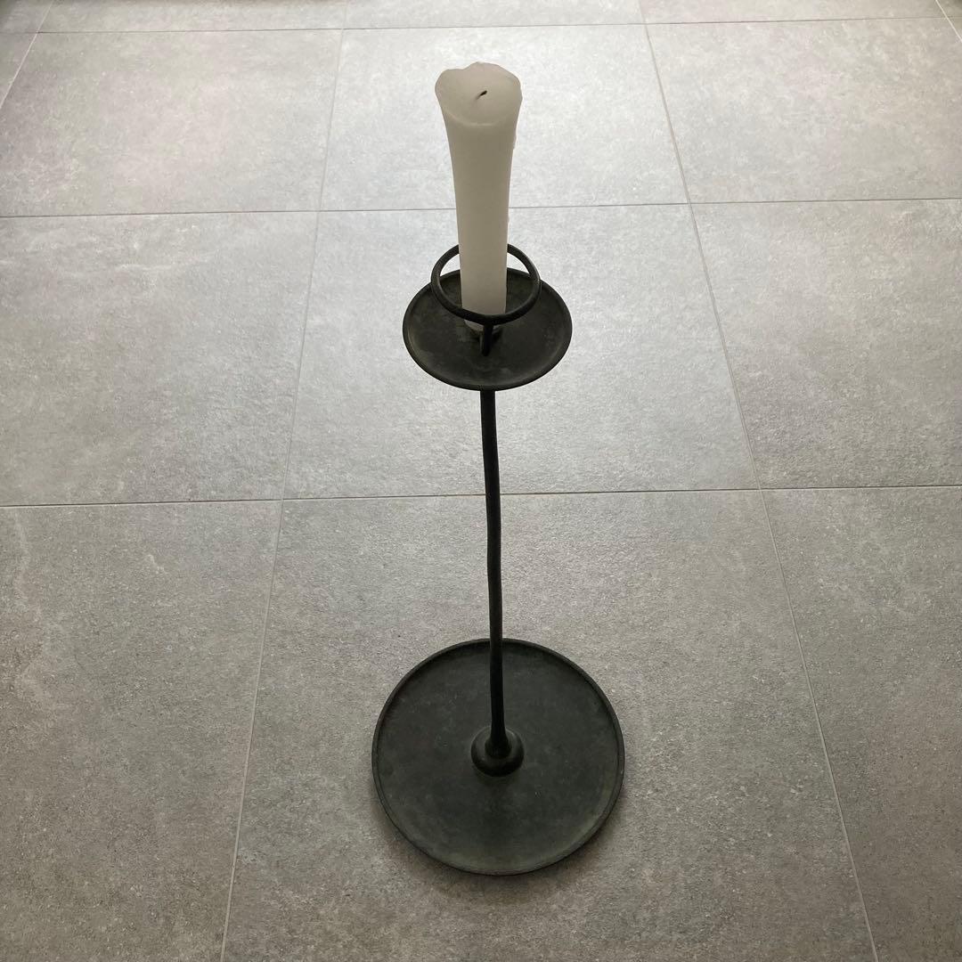 江戸時代 燭台 蝋燭立て 青銅製 茶道 瞑想 ヨガ ヒーリング 骨董 古美術 菊型燭台 一対(2個) 江戸末頃 | 古美術ささき