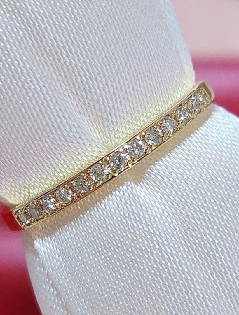 新入荷 未使用 k18YG ダイヤモンド0.10ct エタニティリング エタニティリング ダイヤモンド 天然石 フチあり 0.15ct K18YG K10