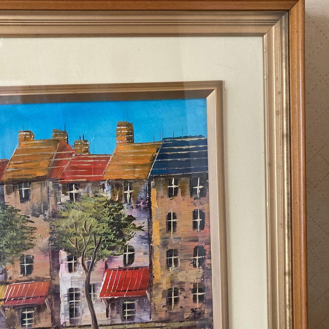 風景画 パリの街角額縁付き