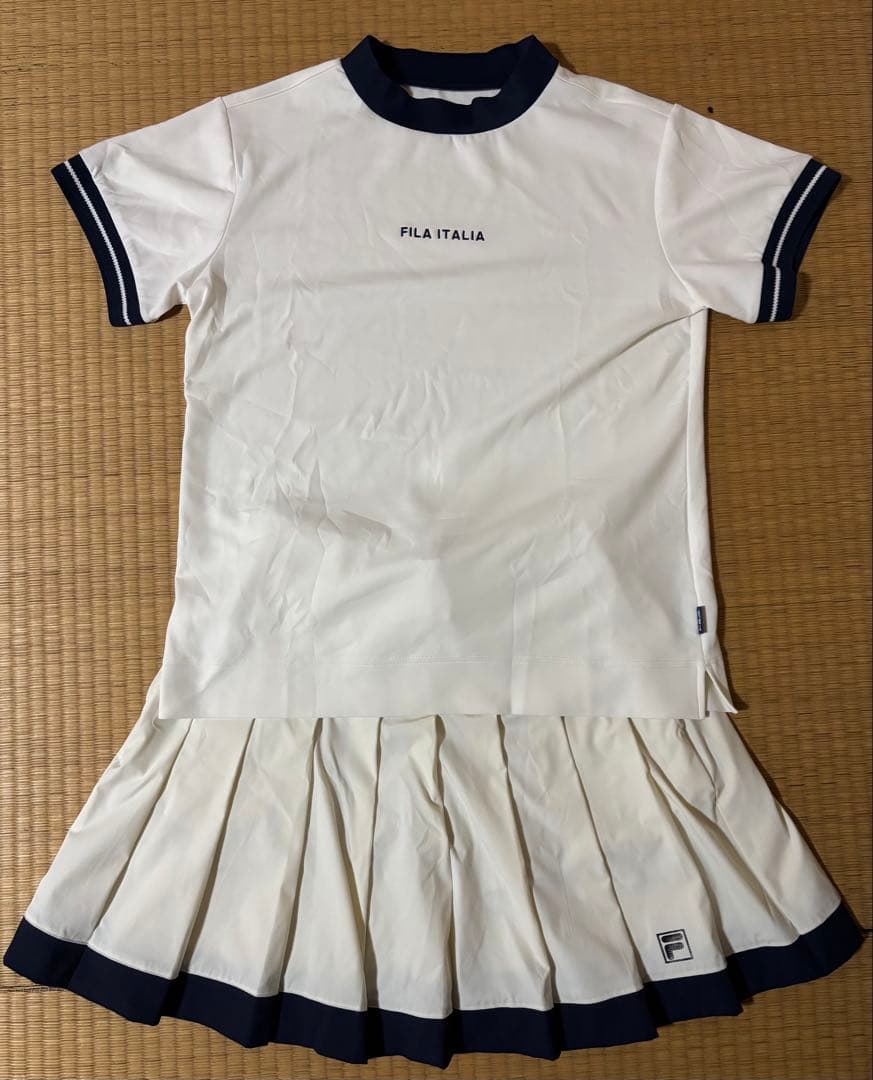 FILA フィラゴルフ モックネックシャツ プリーツスカートセット【L】未使用 FILA GOLF FILAGOLF フィラゴルフ セットアップ レディース ポロシャツ