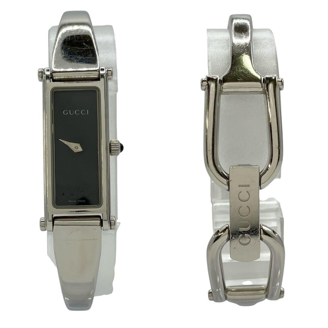 GUCCI 腕時計 バングルウォッチ 1500L クオーツ 黒文字盤 稼働品