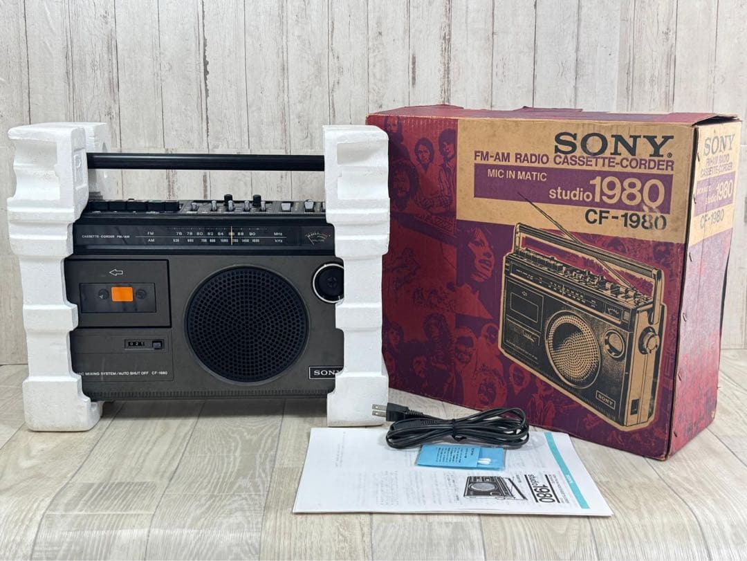 動作品レアSONY ソニー　ラジカセ CF-1980昭和レトロ ビンテージラジオ Amazon.co.jp: SONY ソニー CF-1980 FM/AMラジオカセットコーダー