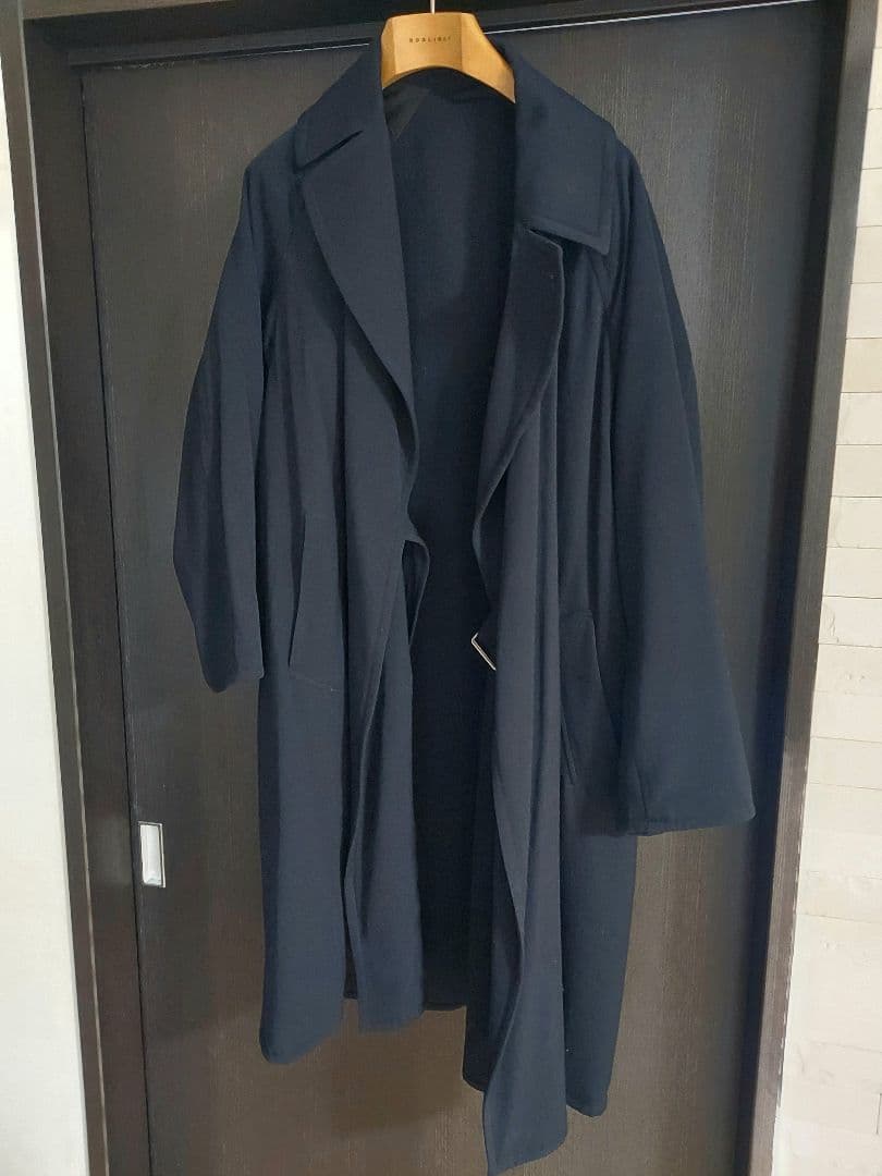 17AW 希少! コモリ COMOLI ウール中綿タイロッケンコート ネイビー