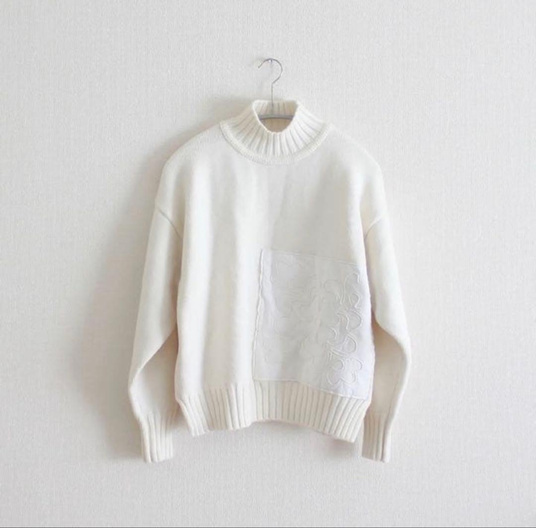 断捨離 JIL SANDER ジルサンダー パッチワークニット 中古・古着通販】JIL SANDER (ジルサンダー) ニット グレー×ホワイト