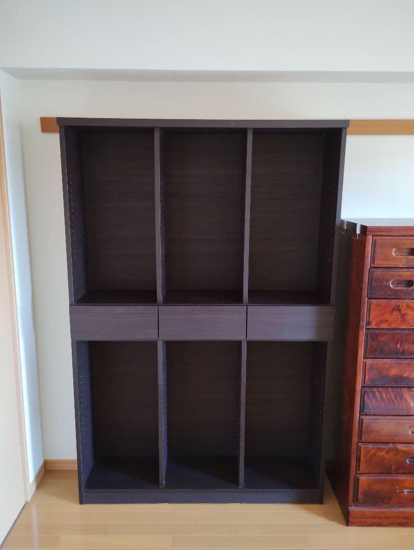 即引渡し可！オープン本棚　ニトリ　引き出し付き ニトリ（NITORI） オープン本棚 (ストライプ60） 書棚 ラック シェルフ