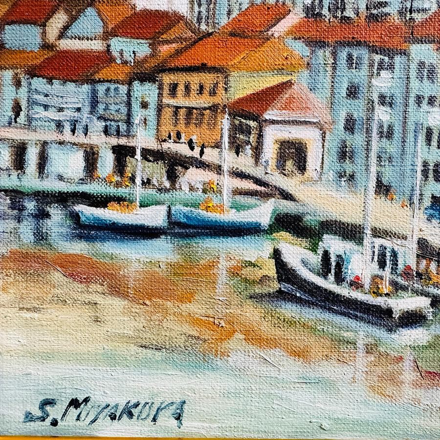 宮倉靖三 スペイン オニダロア 無所属 サイン有り インテリア 油彩