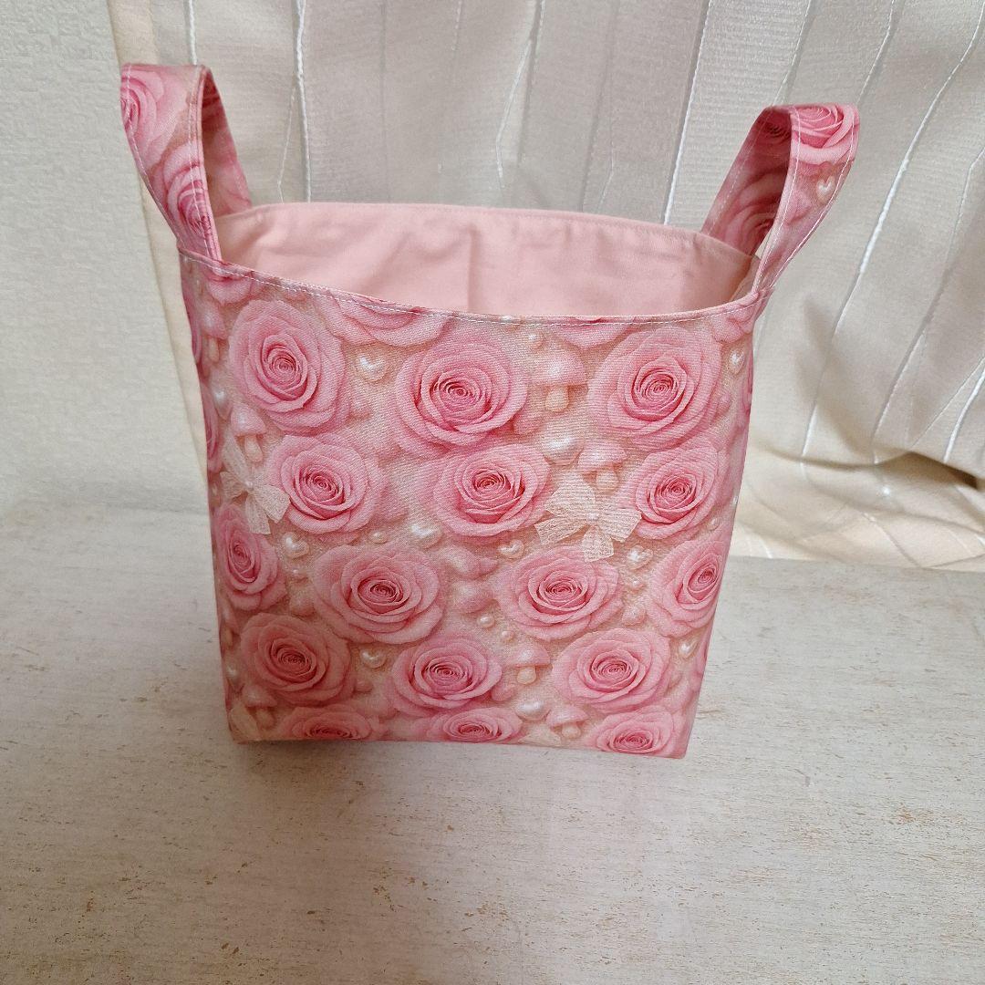 激レアうさぎパネル生地 ハンドメイド まちなしバッグ 布バスケット