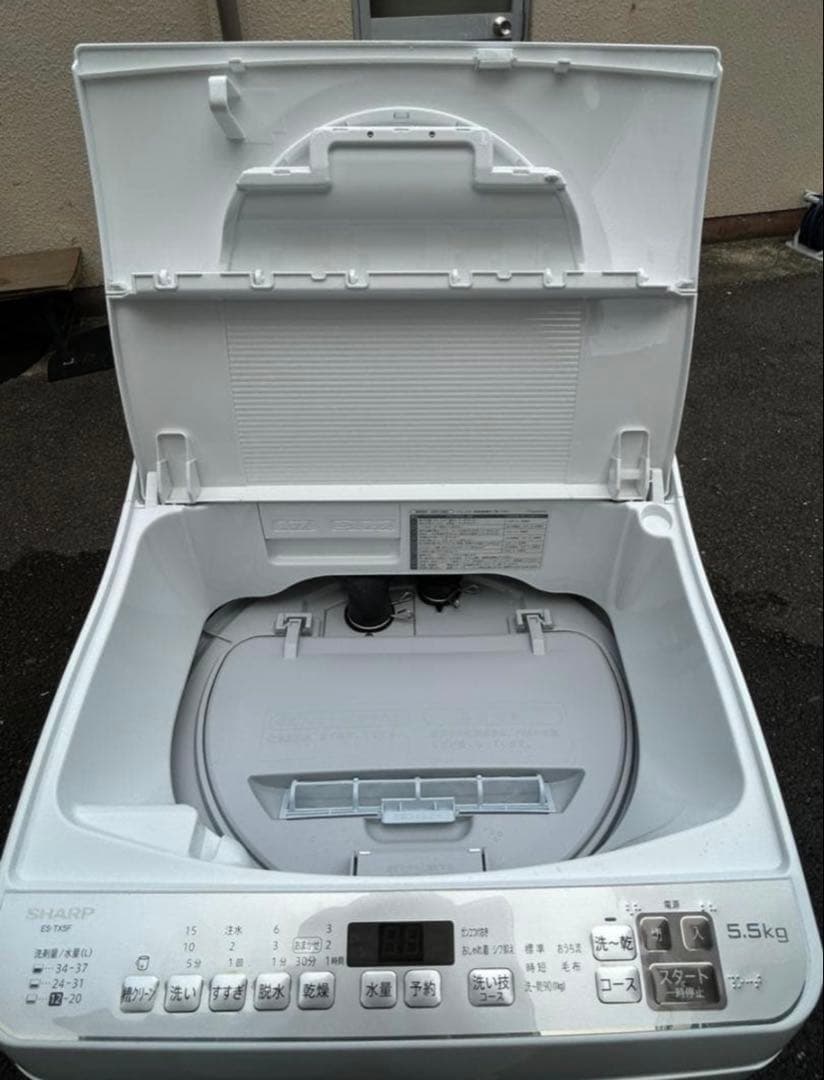 送料無料 シャープ 5.5kg 2022年製 洗濯乾燥機 ES-TX5F 単身