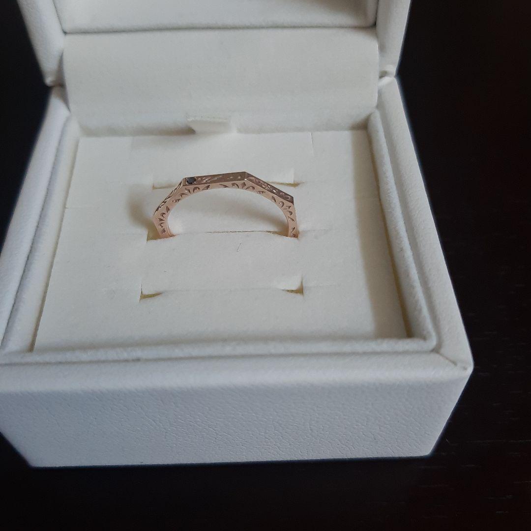 agete K10ブラックダイヤモンドリング 9号 - メルカリ