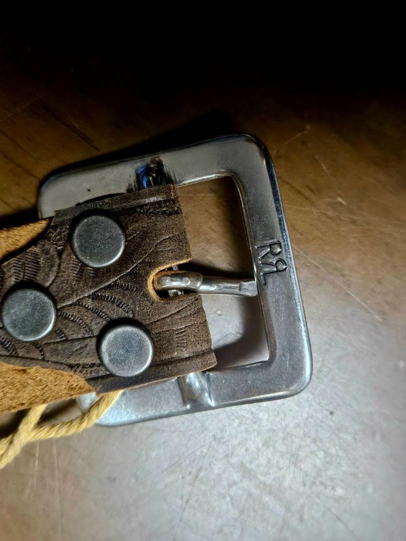 新品未使用】RRL アメリカンヴィンテージエンボス加工 ブラウンベルト