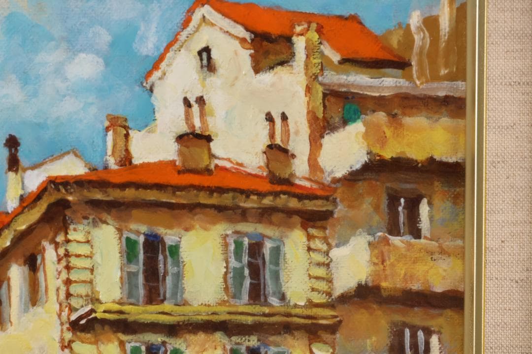 真作】 河野剛 「 カンヌの街角 」 油彩 F4号 愛媛県出身 BK004 - メルカリ