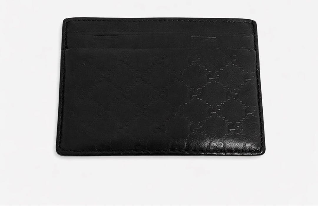 GUCCI カードケース マイクロGG シマレザー ブラック GG柄 名刺入れ