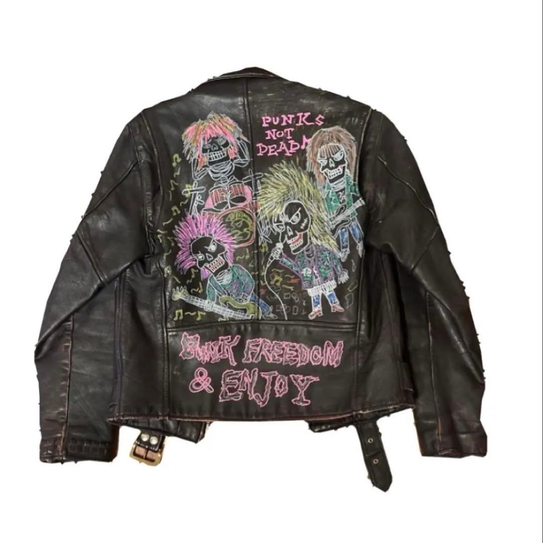 archive y2k punk 90s 本革 鋲ジャン ライダースジャケット - メルカリ