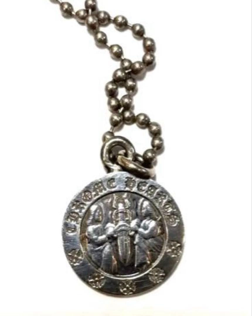 【美品】クロムハーツ　ネックレス　メダル　正規品ボールチェーン付 CHROME HEARTS（クロムハーツ） CHROME HEARTS SILVER BALL CHAIN