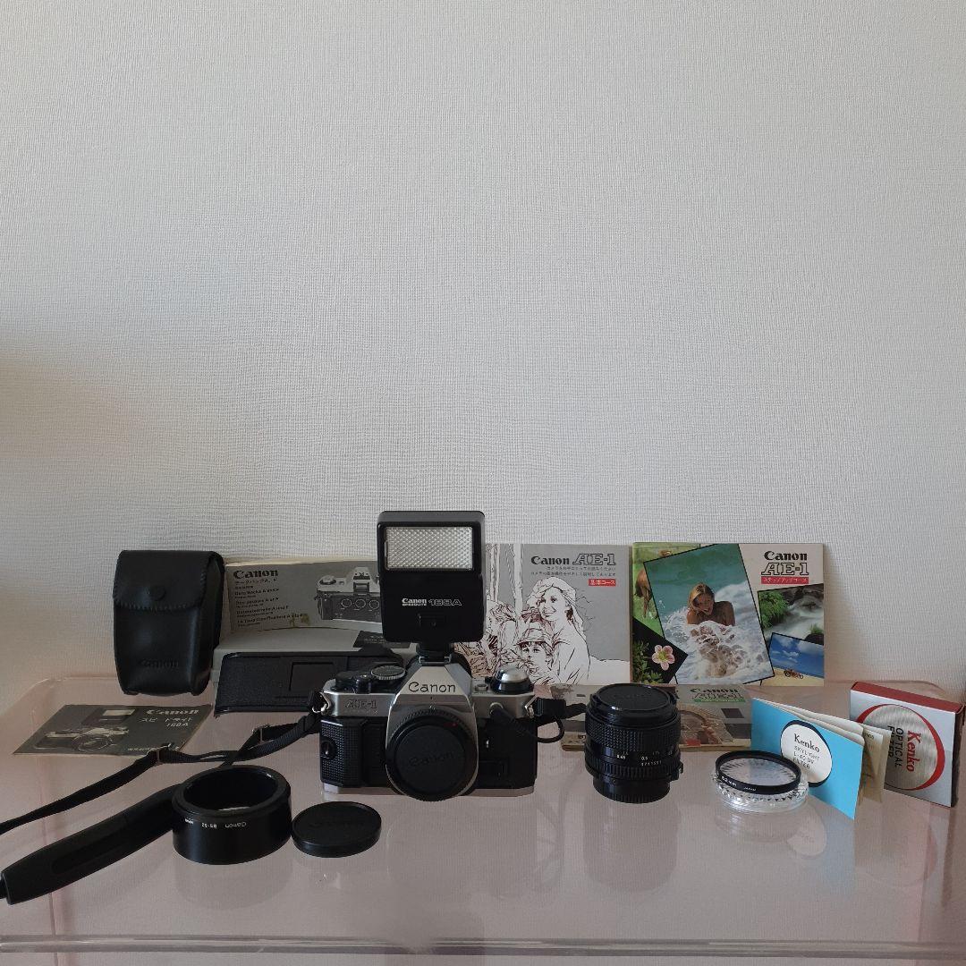 キャノン AE-1 FD 50mm F 1.4 スピードライト データバックA CLA'd】 Canon AE-1 Program Black + NEW FD 50mm F/1.4 MF フィルム