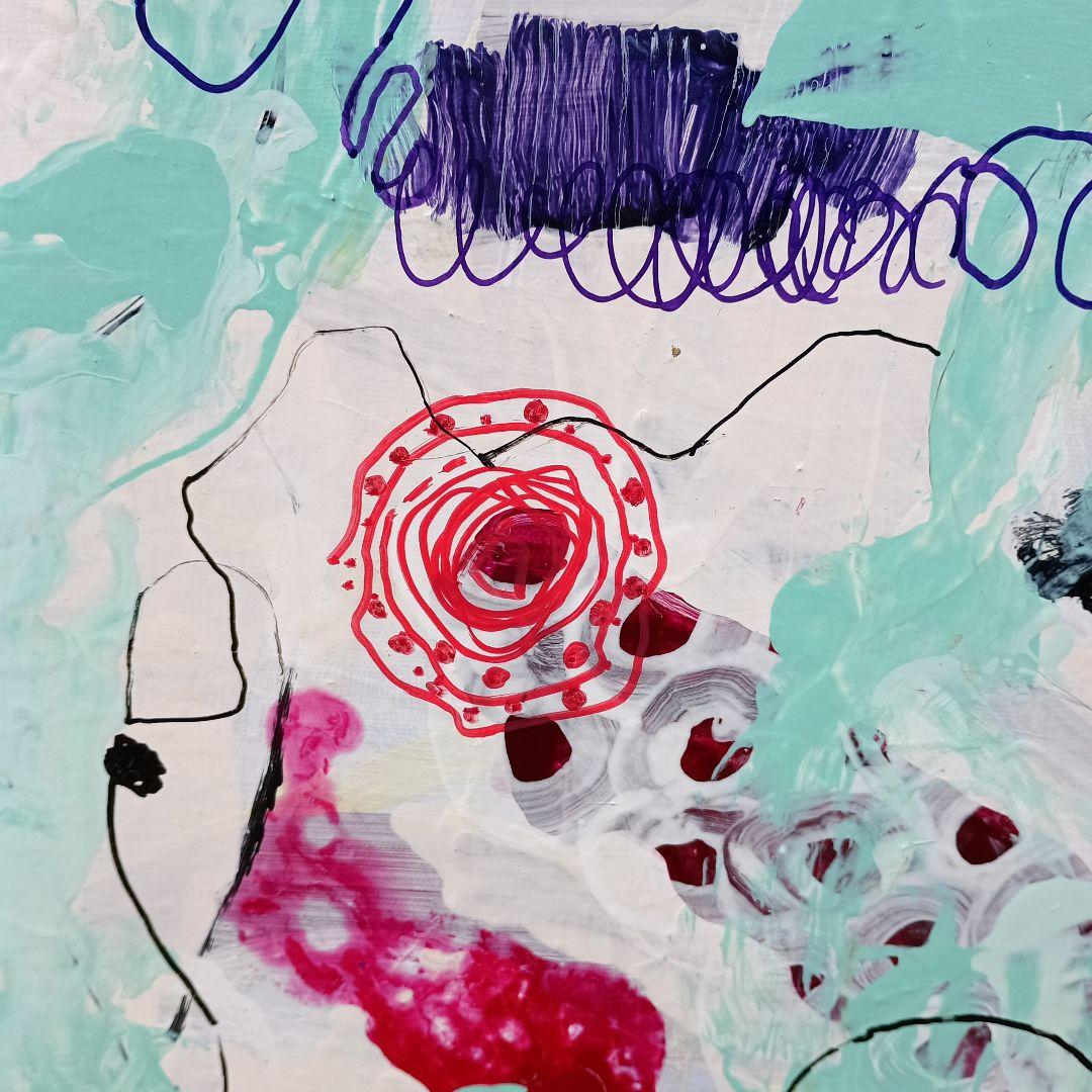 サラユカコ 榊原由香子 約20号アクリル ティファニーブルーの誘惑