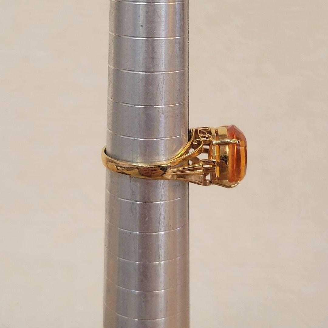 ぴ*の様 k18 18金 リング 指輪 トパーズ？ ゴールドサファイア