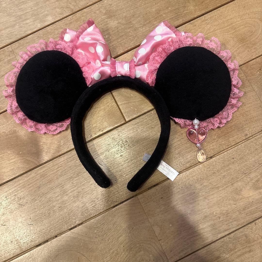 ディズニーカチューシャ【ミニーイヤリングカチューシャ・ピンク
