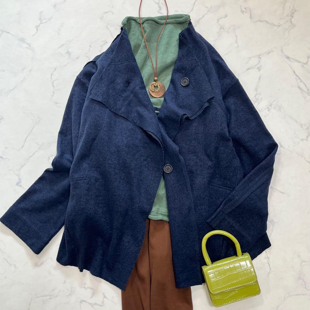 美品✨萌 MOYURUモユル 変形ウールジャケット 羽織 軽量 L