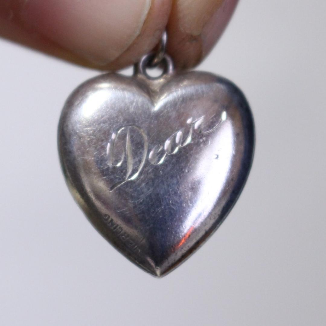 40s スウィートハートジュエリー ラッキー 古着 波 銀 クローバー 四葉