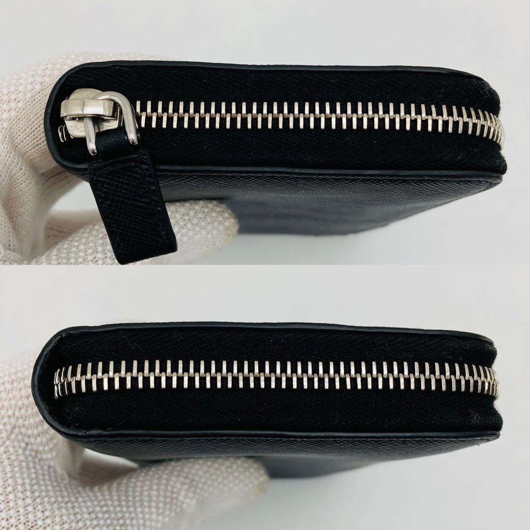 美品 PRADA プラダ サフィアーノ ラウンドジップ 長財布 女 男 548