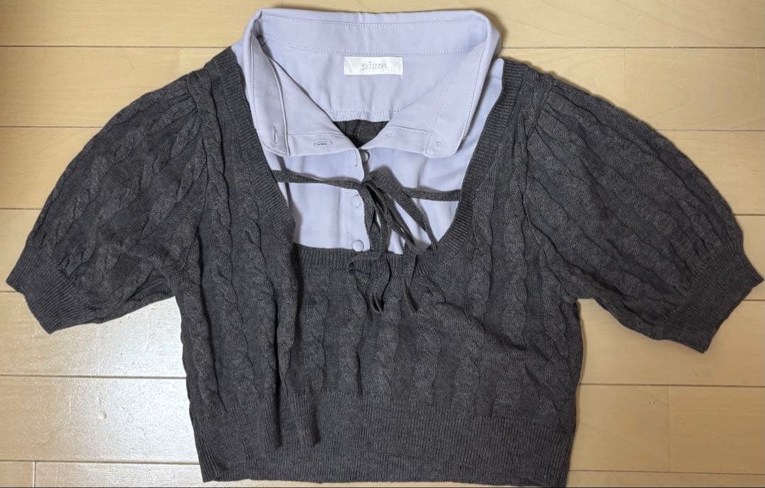 pium レイヤードケーブルニット チャコール - メルカリ