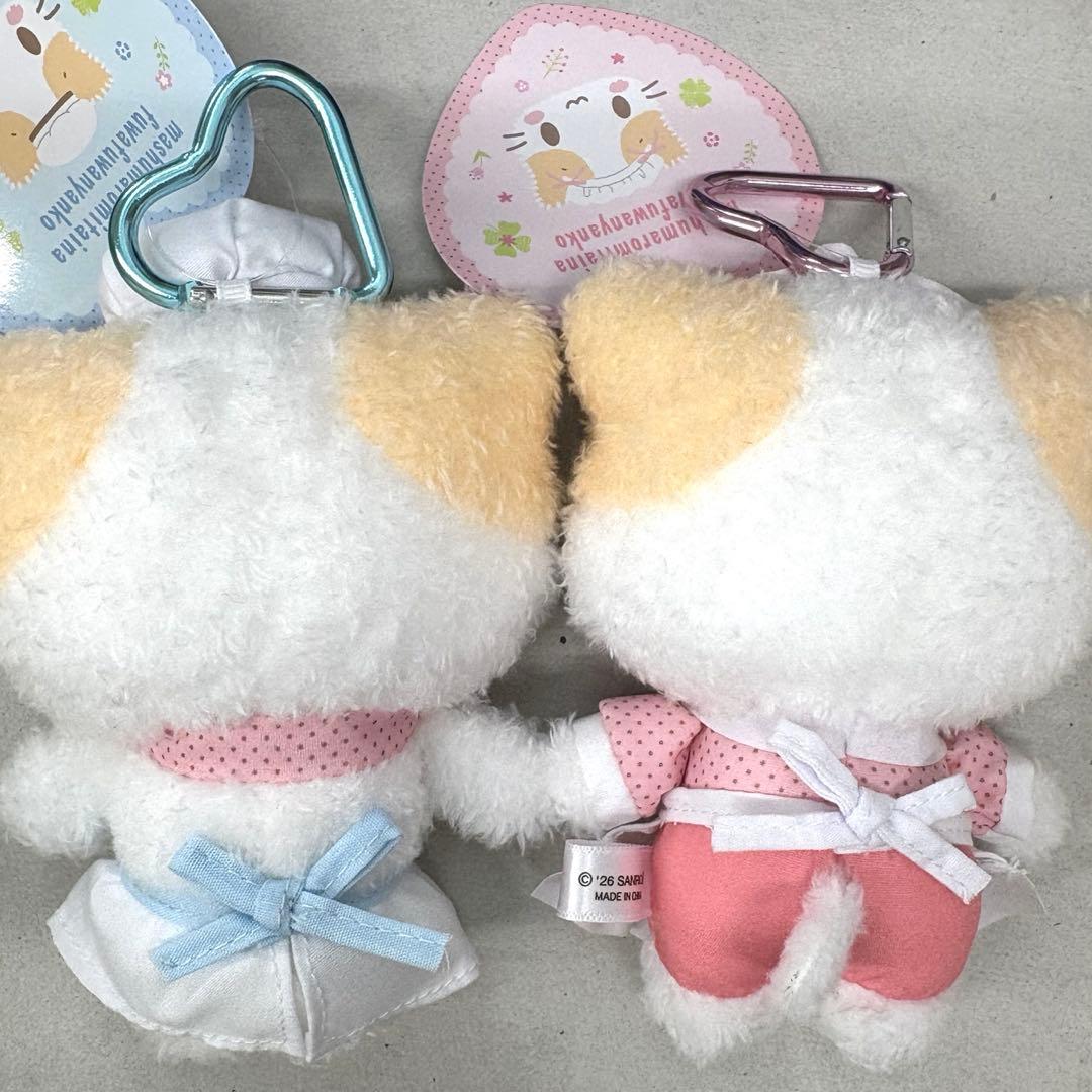 マシュマロみたいなふわふわにゃんこ カラビナ付きマスコット メイド