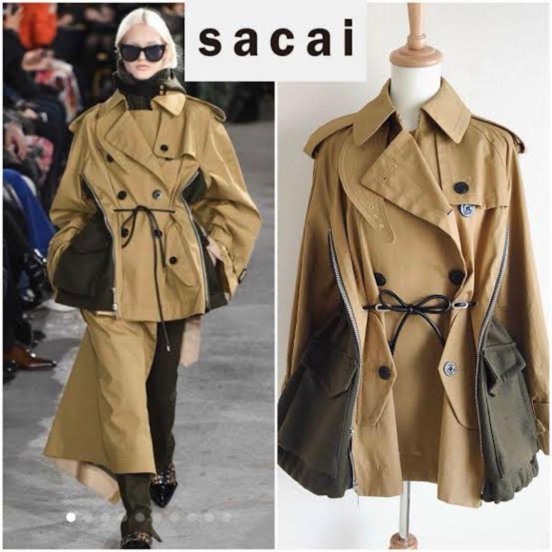 sacai 19AWショートトレンチコートサ イズ1 - メルカリ