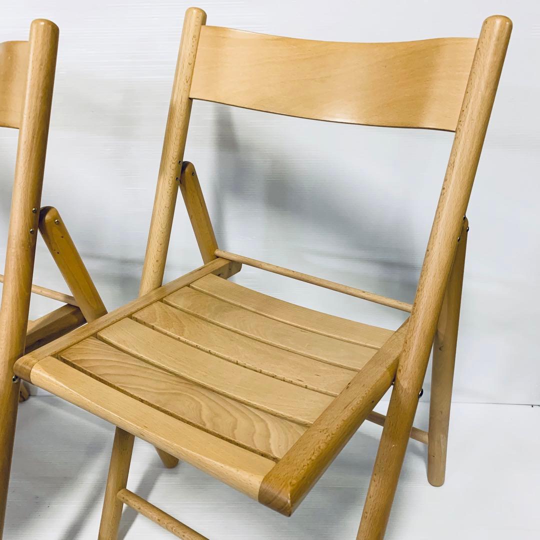 無印良品 折り畳み 椅子 チェア ブナ材 2脚 - メルカリ