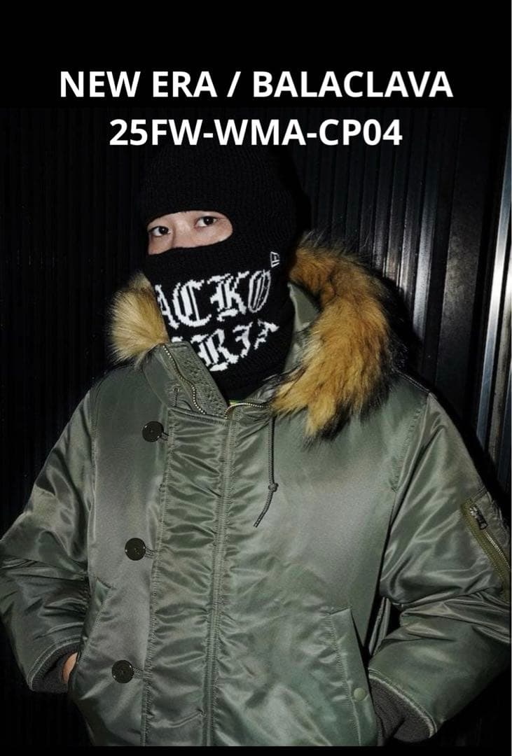 ニット帽 ネックウォーマー 防寒着 バラクラバ 小物 ワコマリア NEW ERA / JACQUARD KNIT BALACLAVA【BLACK】｜WACKO MARIA｜MELTING