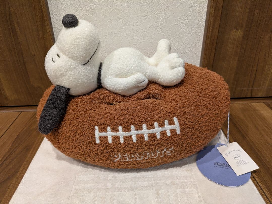 新品 ジェラートピケ【PEANUTS】SNOOPY ラグビーティッシュケース