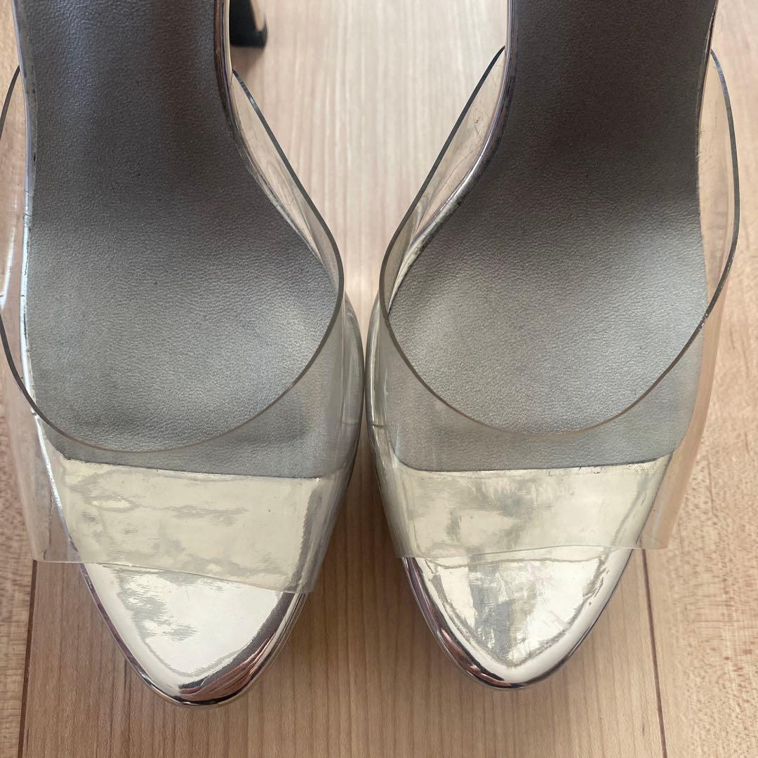 BBJ シルバー ハイヒール アンクルストラップ 23.5 ベストボディジャパン