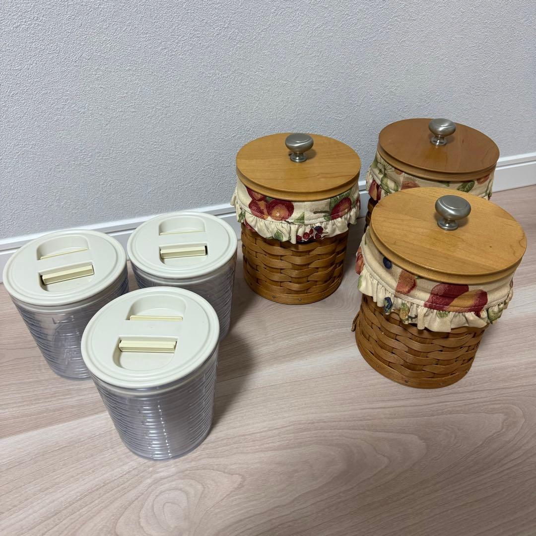 Longaberger ロンガバーガー バスケット 3個まとめセット ロンガバーガー/Longaberger バスケット大【3】 蓋付きかご カントリー