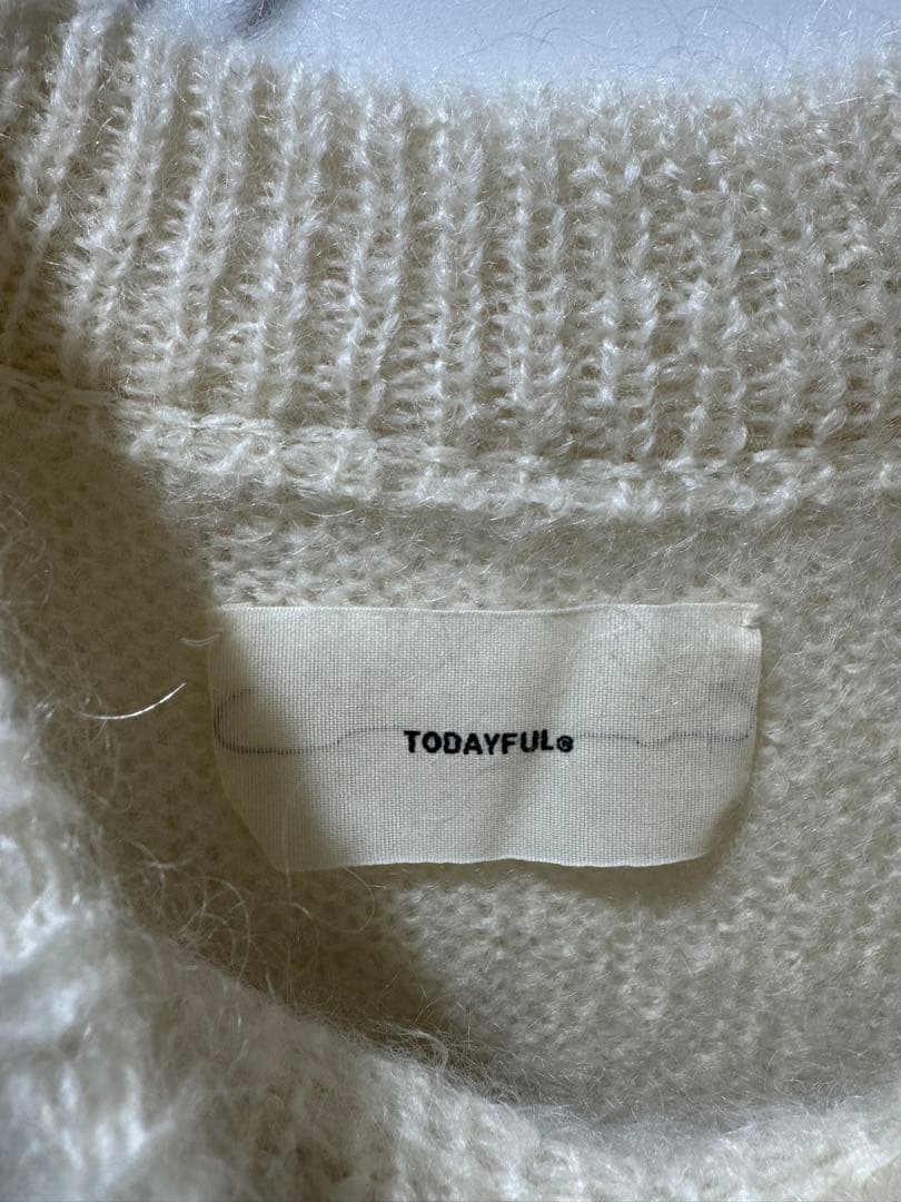 新品タグ付き【TODAYFUL】キッドモヘヤニット エクリュ 白 - トップス