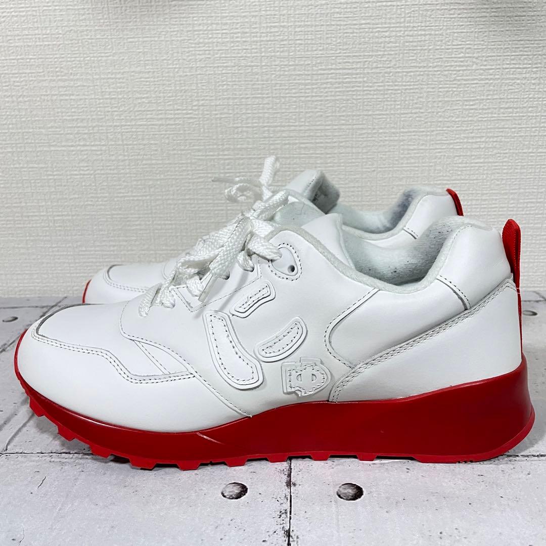 via SANGACIO サンガッチョ にゅ レザー スニーカー 白赤 26.5 - メルカリ