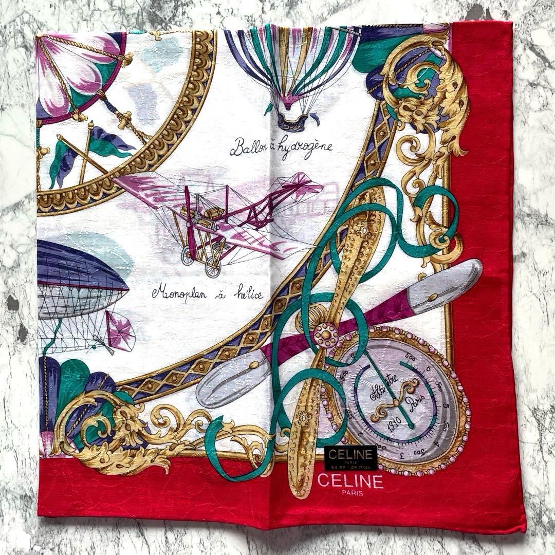 ꕤ︎︎未使用ꕤ︎︎セリーヌ ハンカチ 飛行機 飛行船 気球 プロペラ