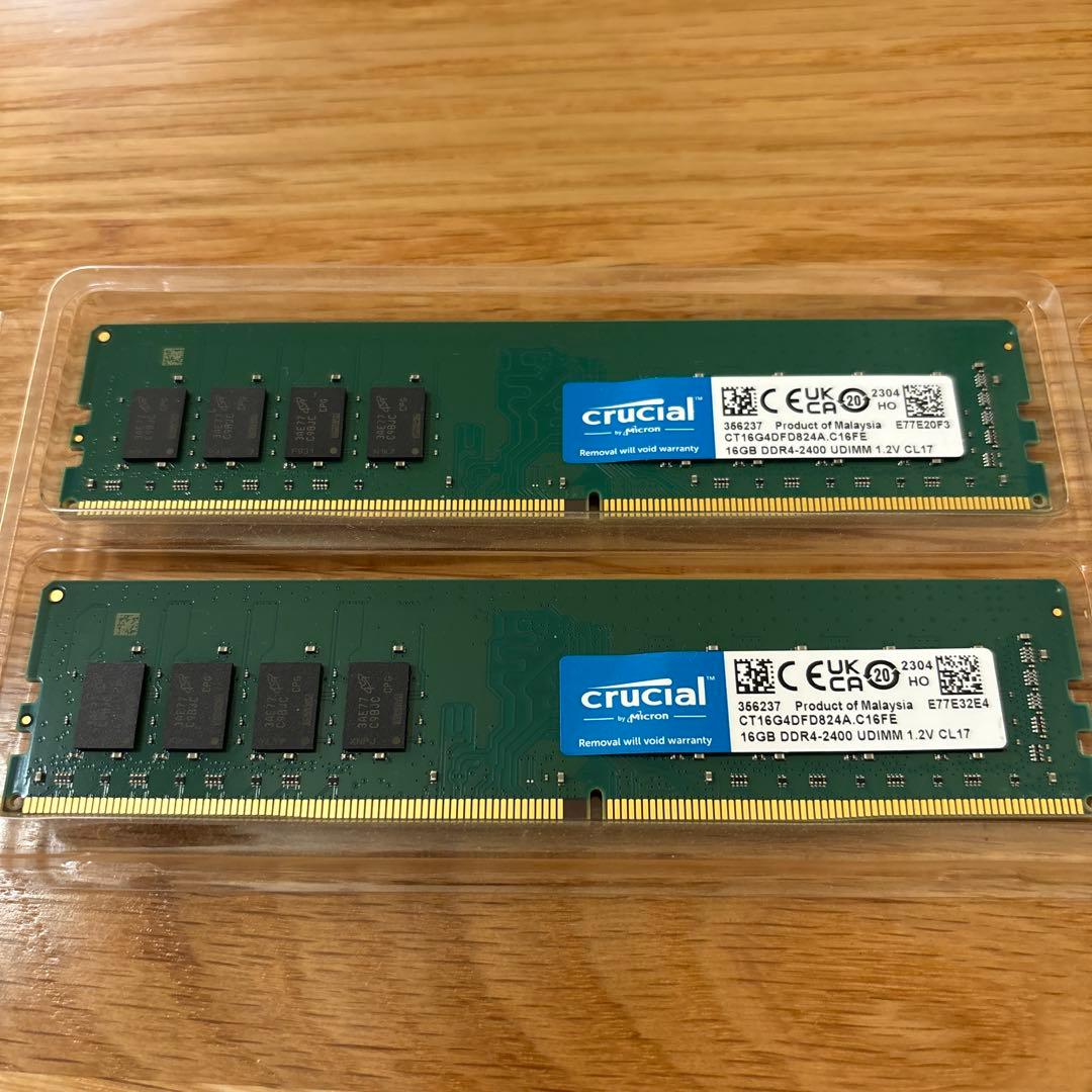 【Ryzen動作済】Crucial 32GB(16x2) Micron純正 cb130bfe-3477-4c72-8878-