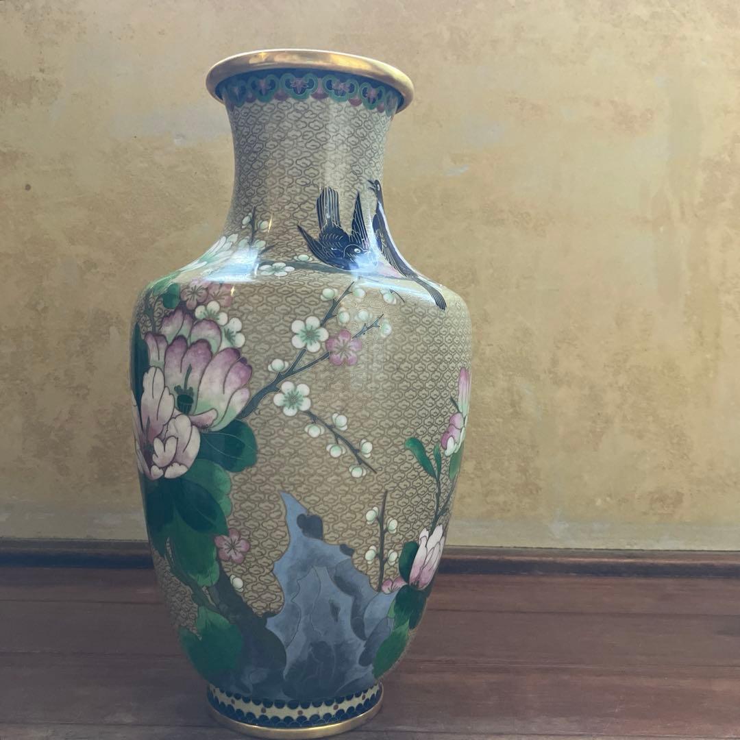 【専用】中国美術 七宝焼 金彩 花鳥図 梅に時鳥 大花瓶 花器 花詰 壺 IMG_7131.jpg?fit=1024,768&ssl=1