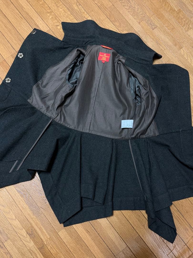 《美品》ヴィヴィアンウエストウッド ベルト付きウールコート【1】ペプラム変形