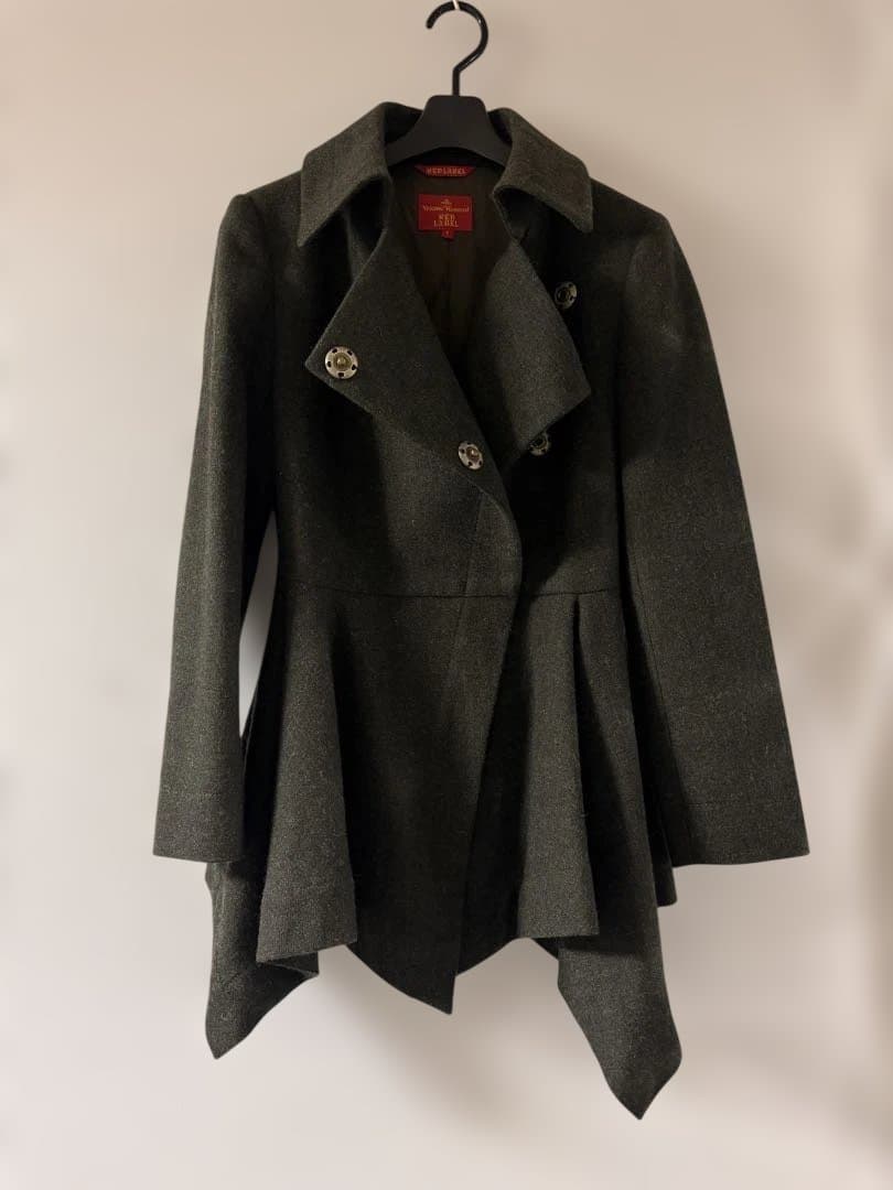 《美品》ヴィヴィアンウエストウッド ベルト付きウールコート【1】ペプラム変形