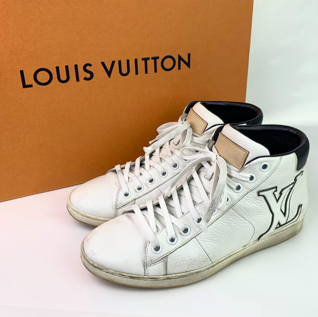 ルイヴィトン ハイカットスニーカー LVロゴ ホワイト メンズOK LOUIS VUITTON ハイカットスニーカー チャーリー 白 (Louis