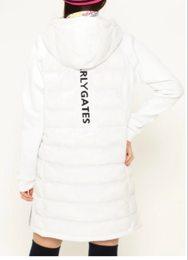 PEARLY GATES フード付きダウンコート ホワイト Nyストレッチタフタフーディダウンジャケット | PEARLY GATES