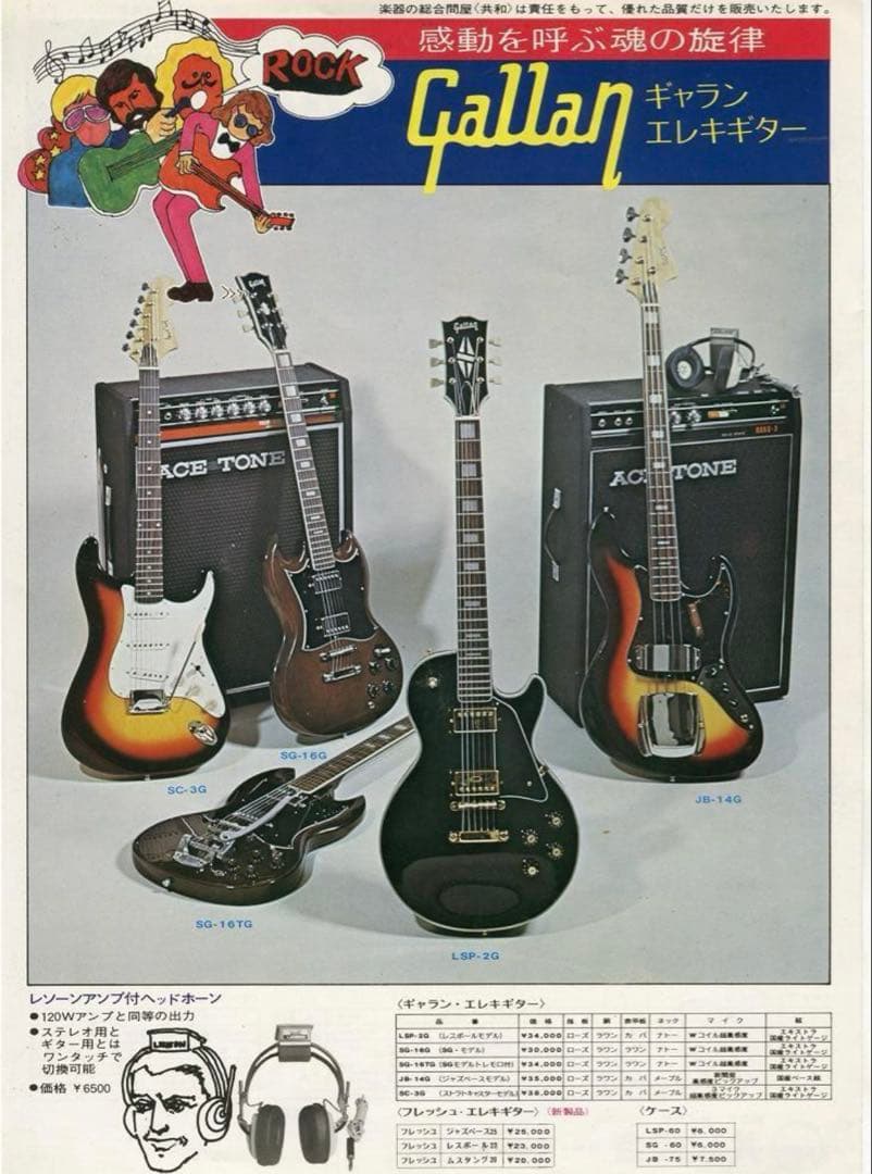 期間限定、送料無料！レア！ギャランSGタイプ　ビザールギター