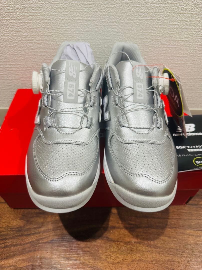 ニューバランス　ゴルフシューズ　24.0cm 574 BOA