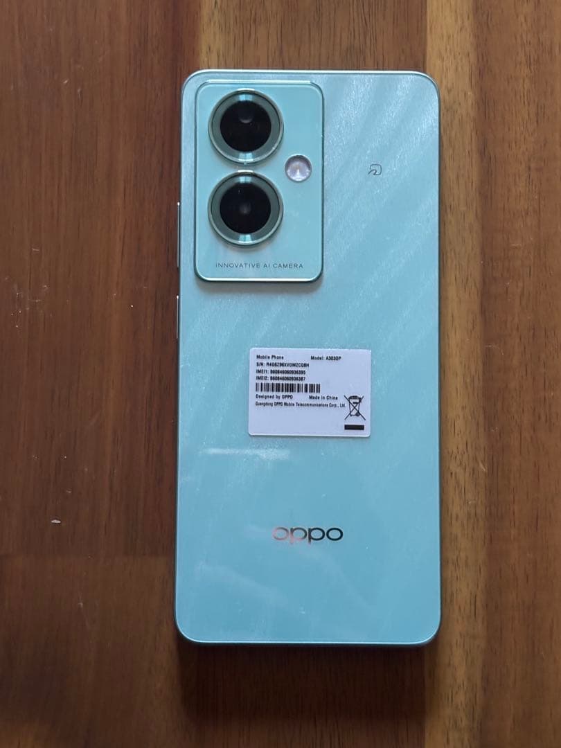 OPPO スマートフォン 本体 ミントグリーン モデル A3030P - メルカリ