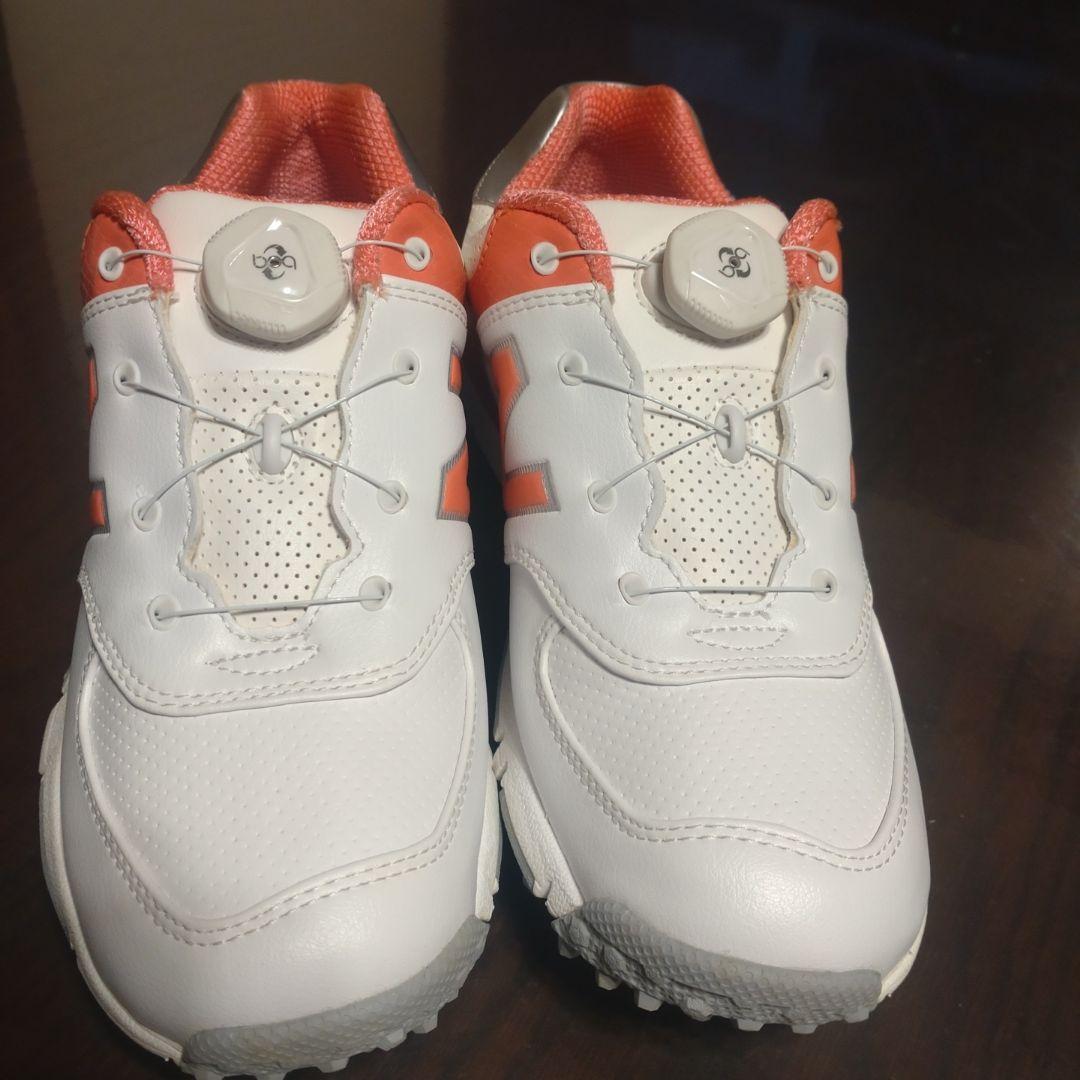 New Balance 574 ゴルフシューズ　24.0cm 　ホワイト　ピンク