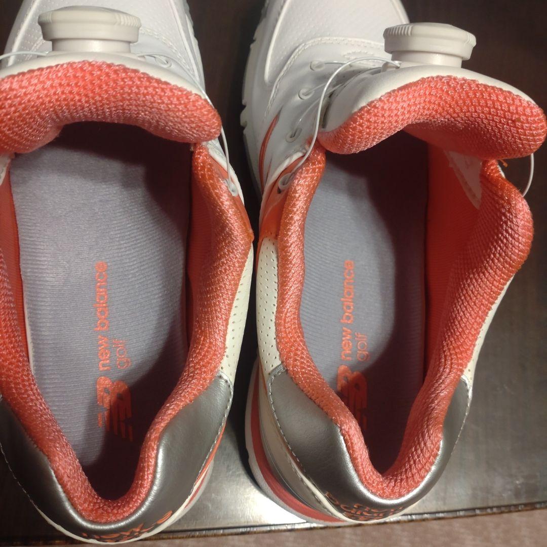 New Balance 574 ゴルフシューズ　24.0cm 　ホワイト　ピンク