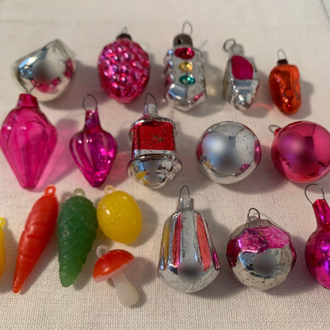《SALE》ソビエト ミニガラスオーナメントセット 18個 ヴィンテージ