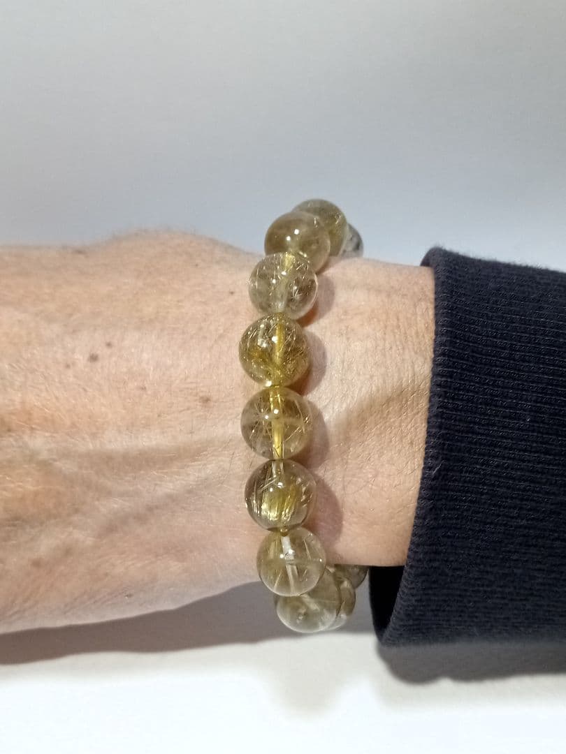 ゴールドルチル クォーツ 12.5mm玉(±0.3mm) 　16cmブレス ⑧