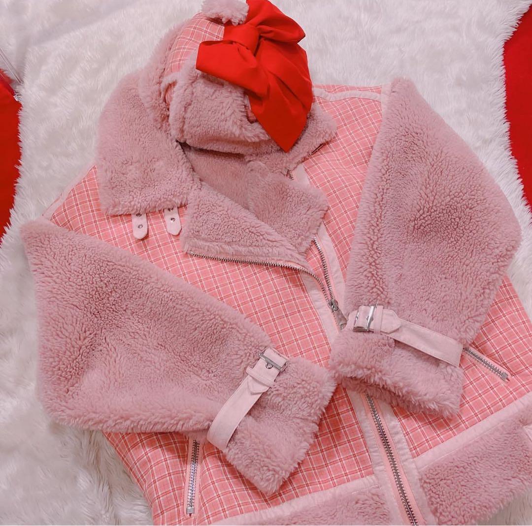 HEIHEI ヘイヘイ チェックライダース アウター ピンク【激レア